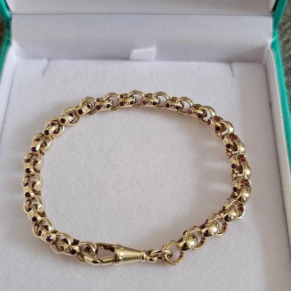 Ruby Gold Belcher Bracelet